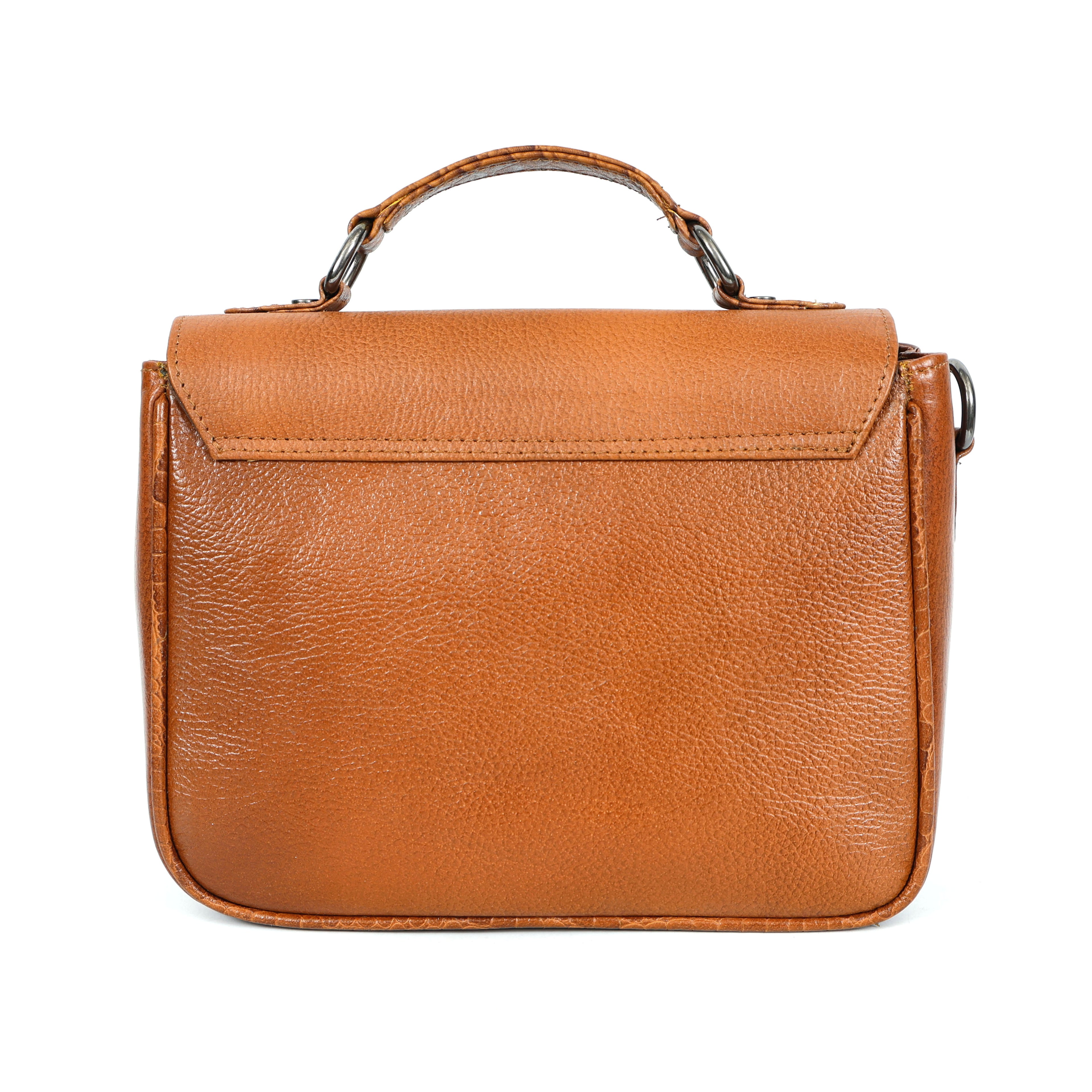 Genuine Leather Handbag for Women With Detachable Sling