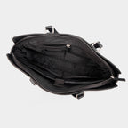 Genuine Leather high end Woven Office Laptop Bag Black MORDANT