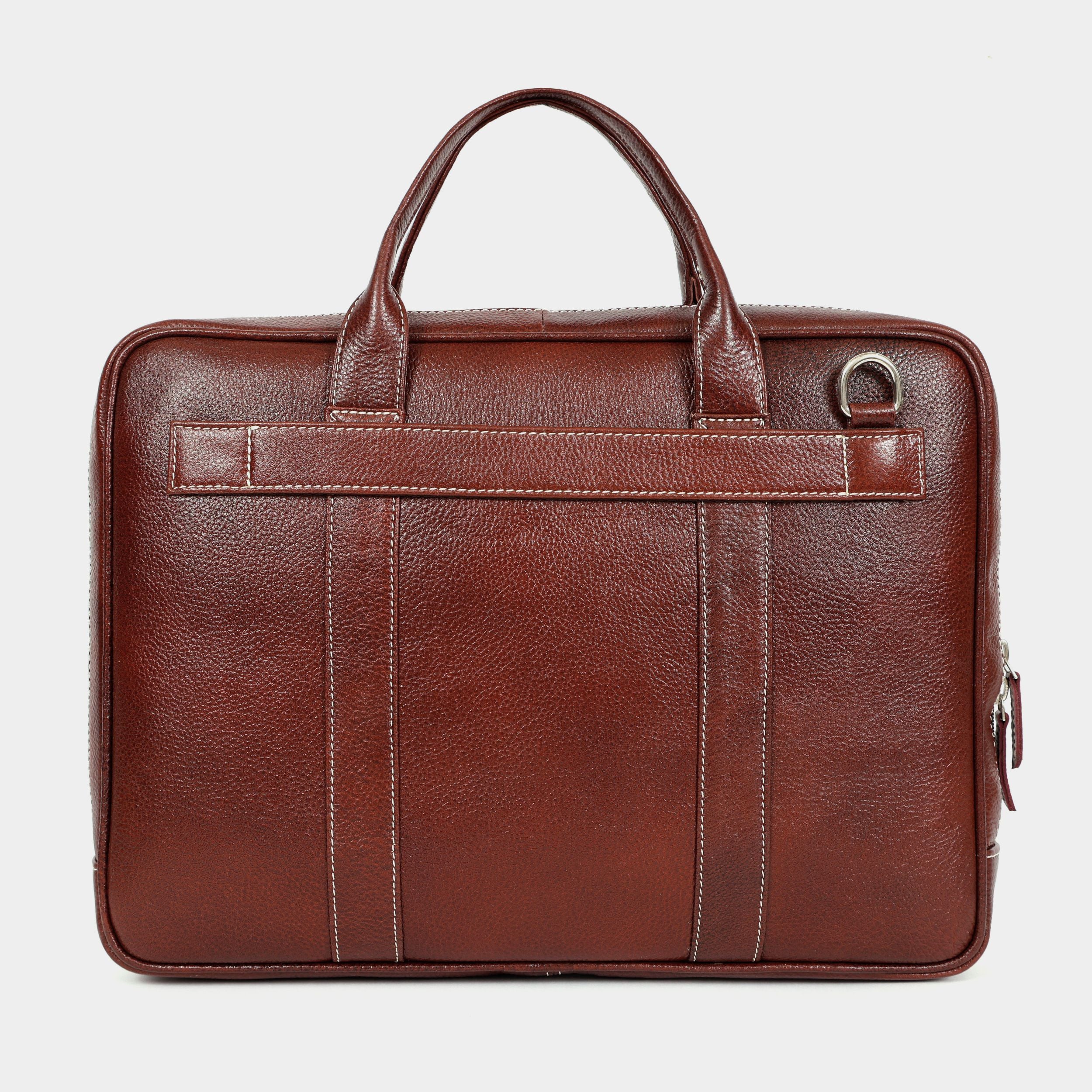 Mordant Brown Genuine Leather Business Laptop Bag for Men & Women