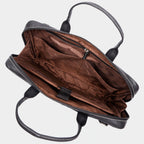 Mordant Black Genuine Leather Business Laptop Bag for Men & Women