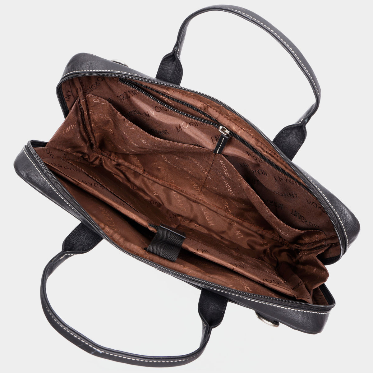 Mordant Black Genuine Leather Business Laptop Bag for Men & Women