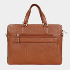 Genuine Leather high end Woven Office Laptop Bag Black MORDANT