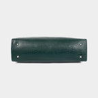 Premium Green Genuine Leather Laptop Tote Bag for Women | Elegant Croc-Textured Work Handbag |Mordant