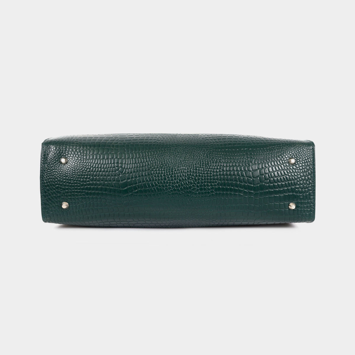 Premium Green Genuine Leather Laptop Tote Bag for Women | Elegant Croc-Textured Work Handbag |Mordant