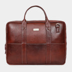 Mordant Brown Genuine Leather Business Laptop Bag for Men & Women