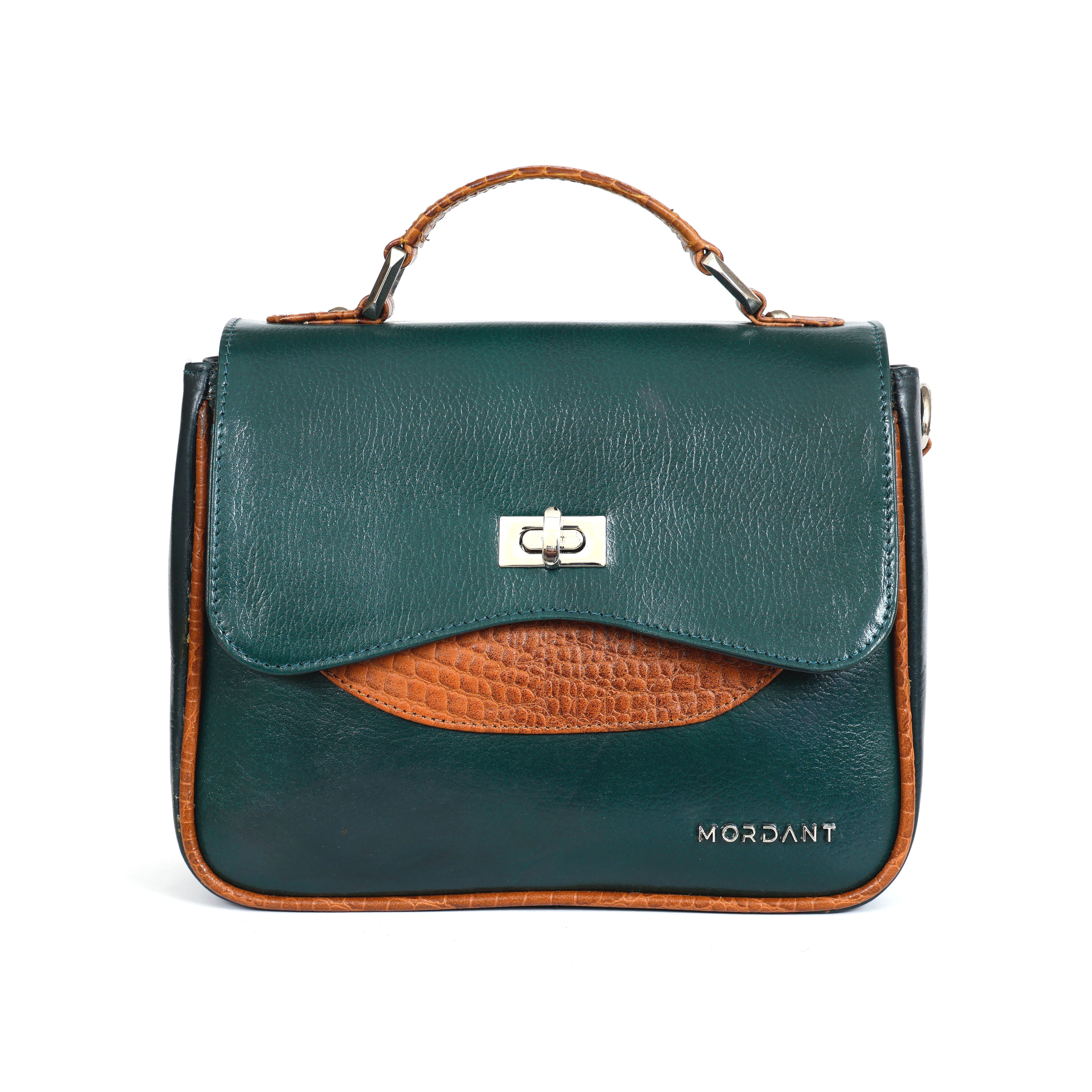 Genuine Leather Handbag for Women With Detachable Sling