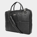 Mordant Black Genuine Leather Business Laptop Bag for Men & Women