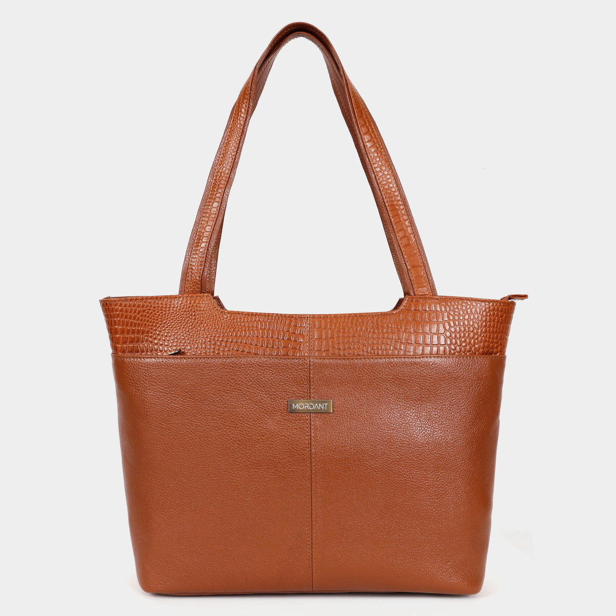 Premium Tan Office Genuine Leather Laptop Tote Bag for Women |  MORDANT