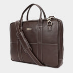 Mordant Coffee Brown Genuine Leather Business Laptop Bag for Men & Women