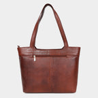 Premium Brown Office Genuine Leather Laptop Tote Bag for Women |  MORDANT