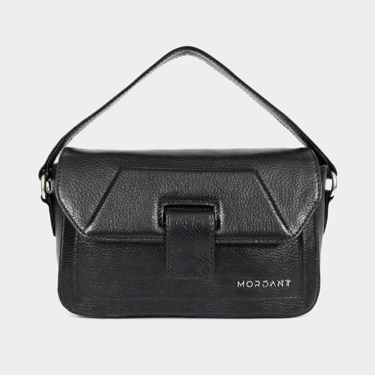 Mordant Black Genuine Leather Crossbody Bag | Luxury Women's Handbag