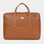 Mordant Tan Genuine Leather Business Laptop Bag for Men & Women