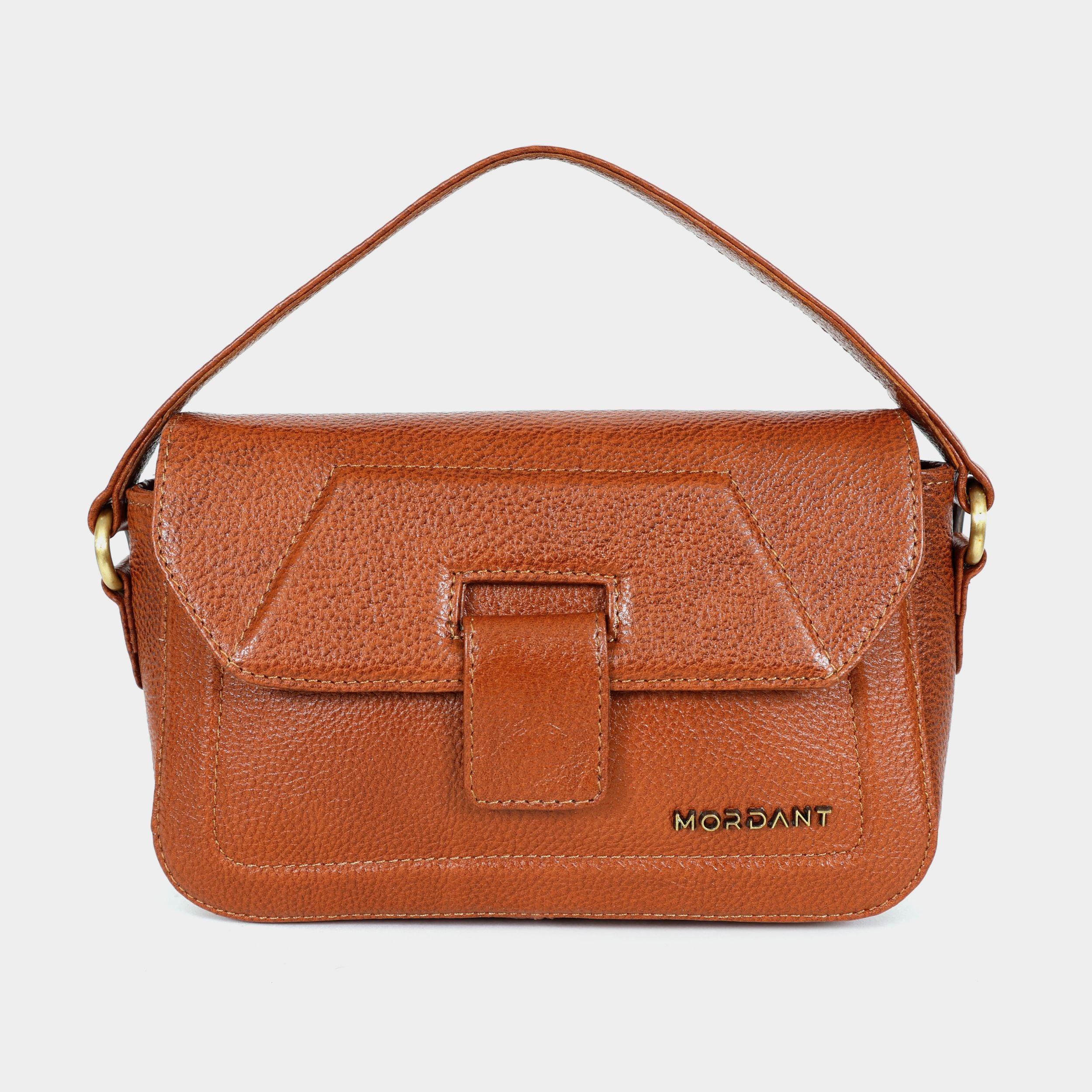 Mordant Tan Genuine Leather Crossbody Bag | Luxury Women's Handbag