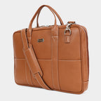 Mordant Tan Genuine Leather Business Laptop Bag for Men & Women
