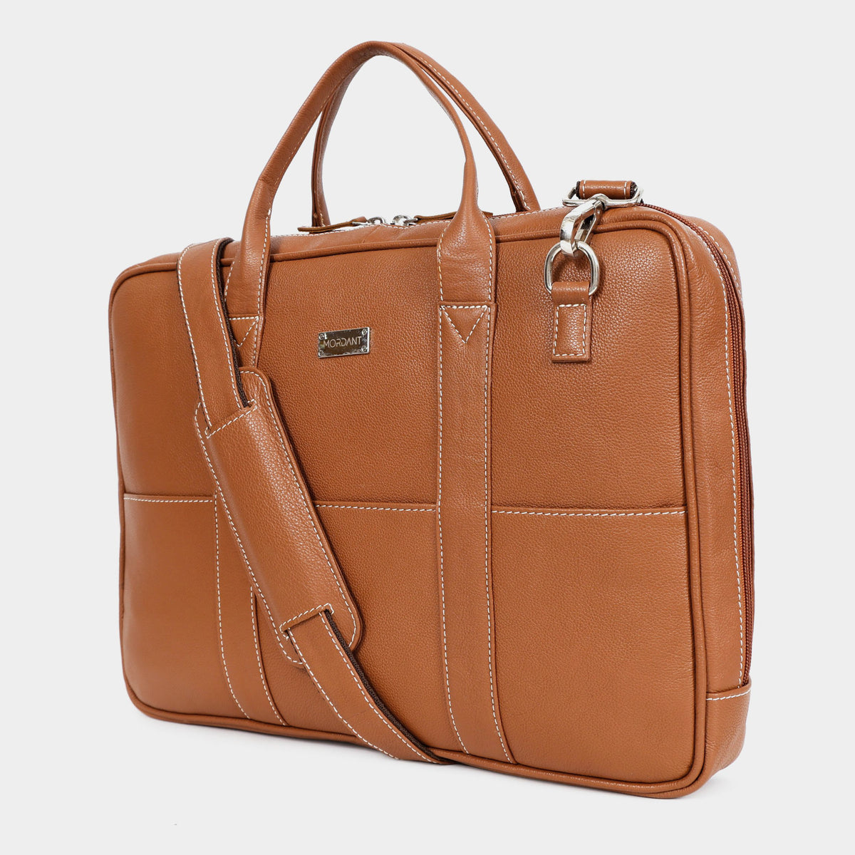 Mordant Tan Genuine Leather Business Laptop Bag for Men & Women