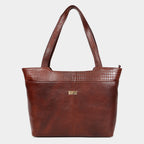 Premium Brown Office Genuine Leather Laptop Tote Bag for Women |  MORDANT