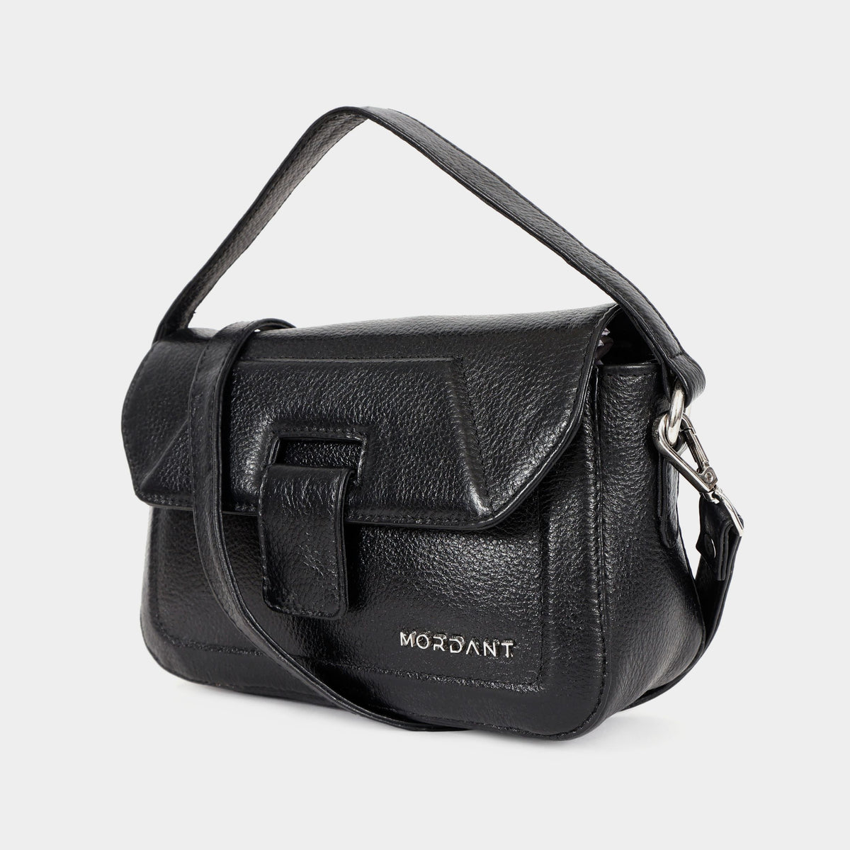 Mordant Black Genuine Leather Crossbody Bag | Luxury Women's Handbag