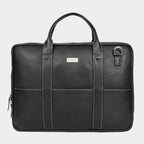 Mordant Black Genuine Leather Business Laptop Bag for Men & Women