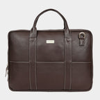 Mordant Coffee Brown Genuine Leather Business Laptop Bag for Men & Women