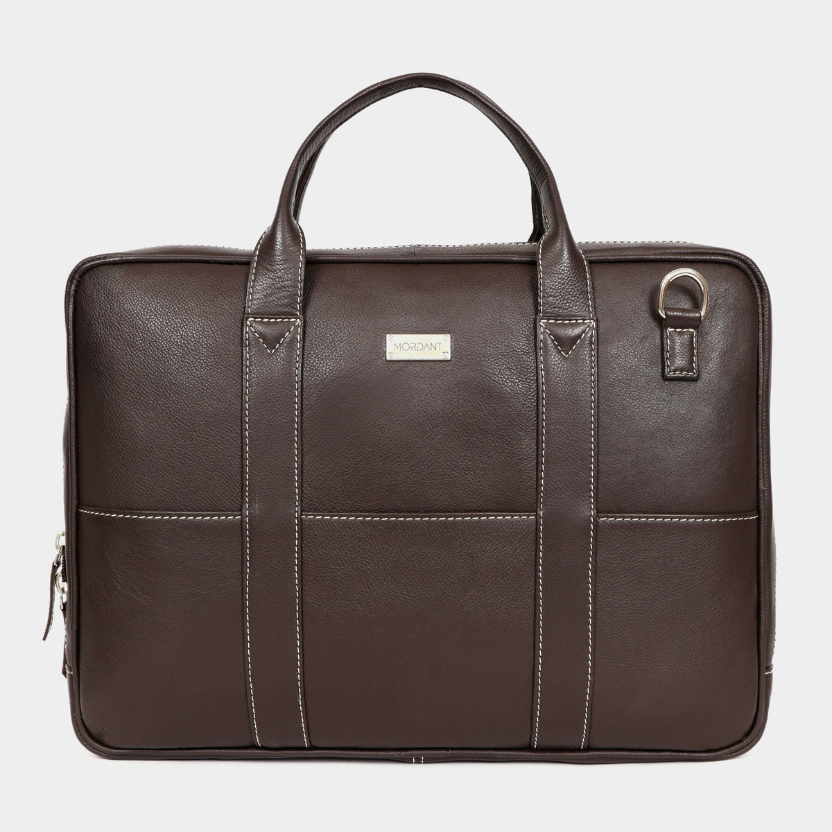 Mordant Coffee Brown Genuine Leather Business Laptop Bag for Men & Women