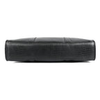 Black Crocodile-Patterned Leather Laptop Bag