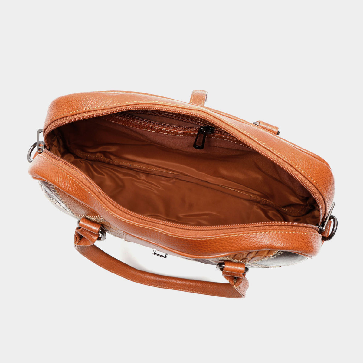 Artisanal Multi-Patchwork Genuine Leather Handbag |Mordant
