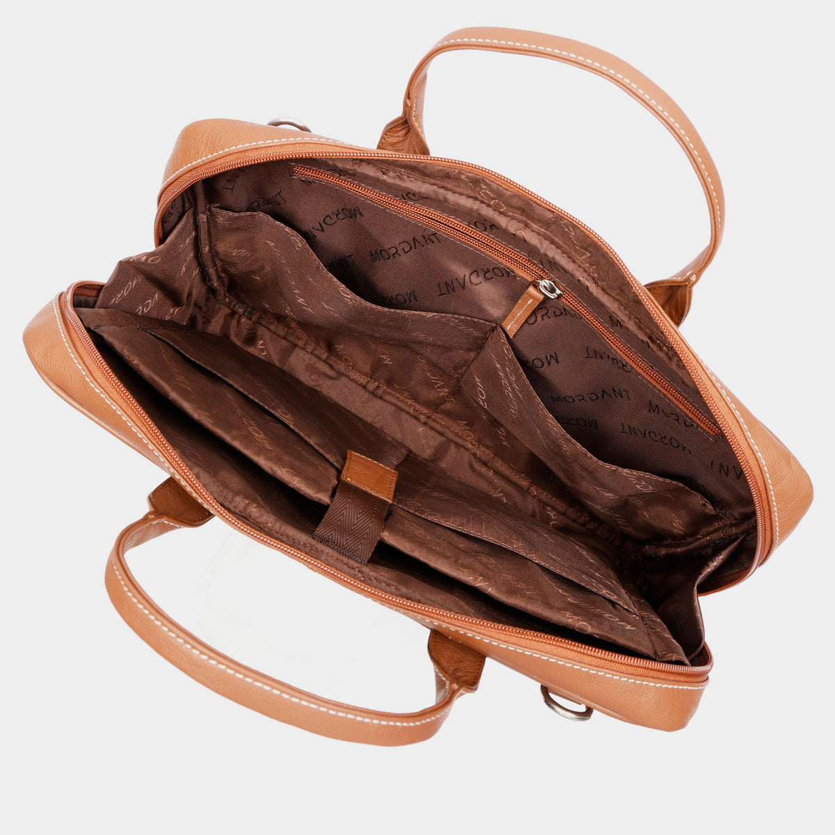 Mordant Tan Genuine Leather Business Laptop Bag for Men & Women