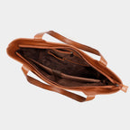 Premium Tan Office Genuine Leather Laptop Tote Bag for Women |  MORDANT