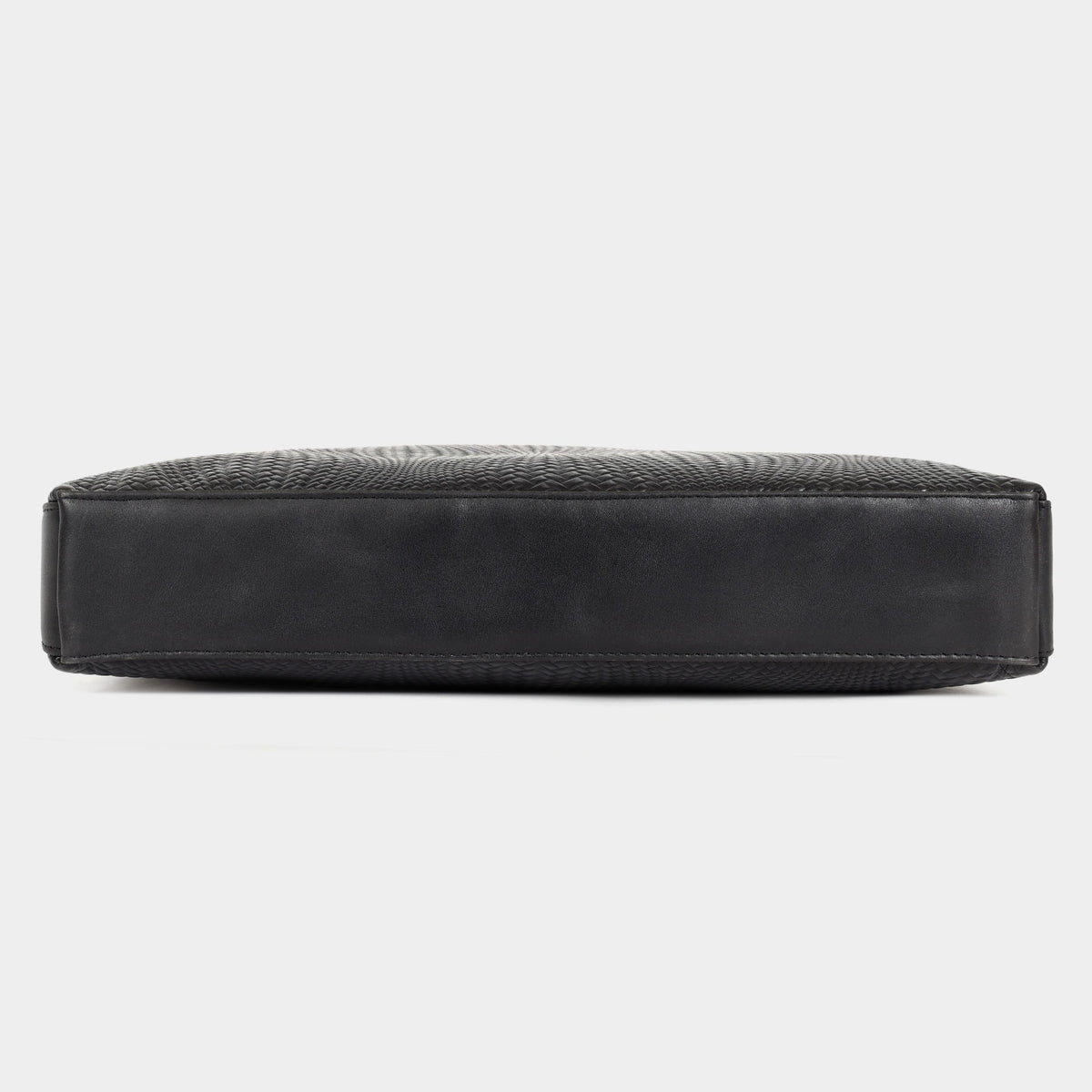 Genuine Leather high end Woven Office Laptop Bag Black MORDANT