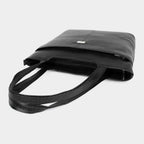 Mordant Black Premium Genuine Leather Laptop Tote Bag (Grain & Croc-Print)