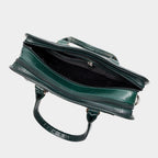 Mordant Green Executive Genuine Leather Women's Satchel Handbag – Croc & Quilt Edition