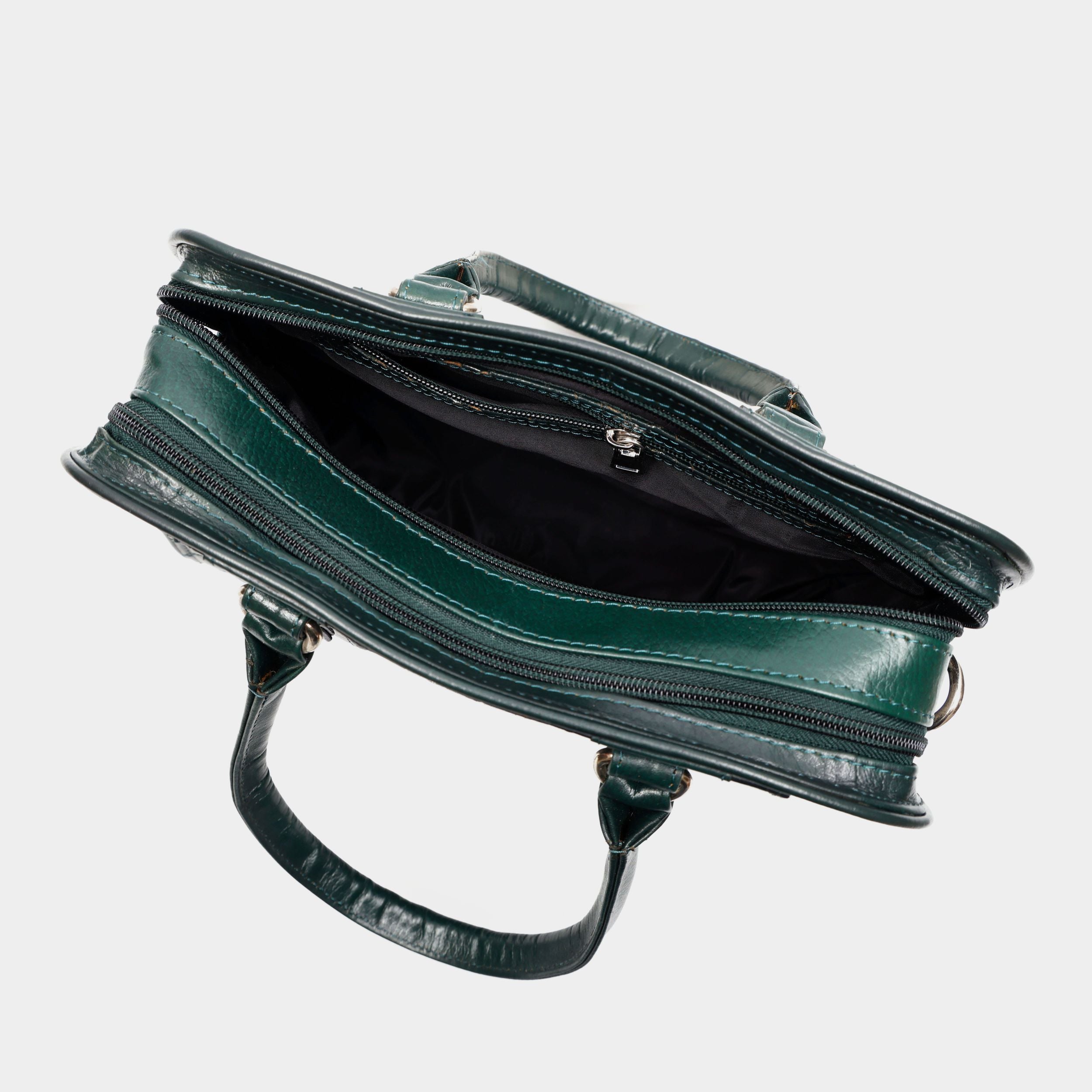 Mordant Green Executive Genuine Leather Women's Satchel Handbag – Croc & Quilt Edition