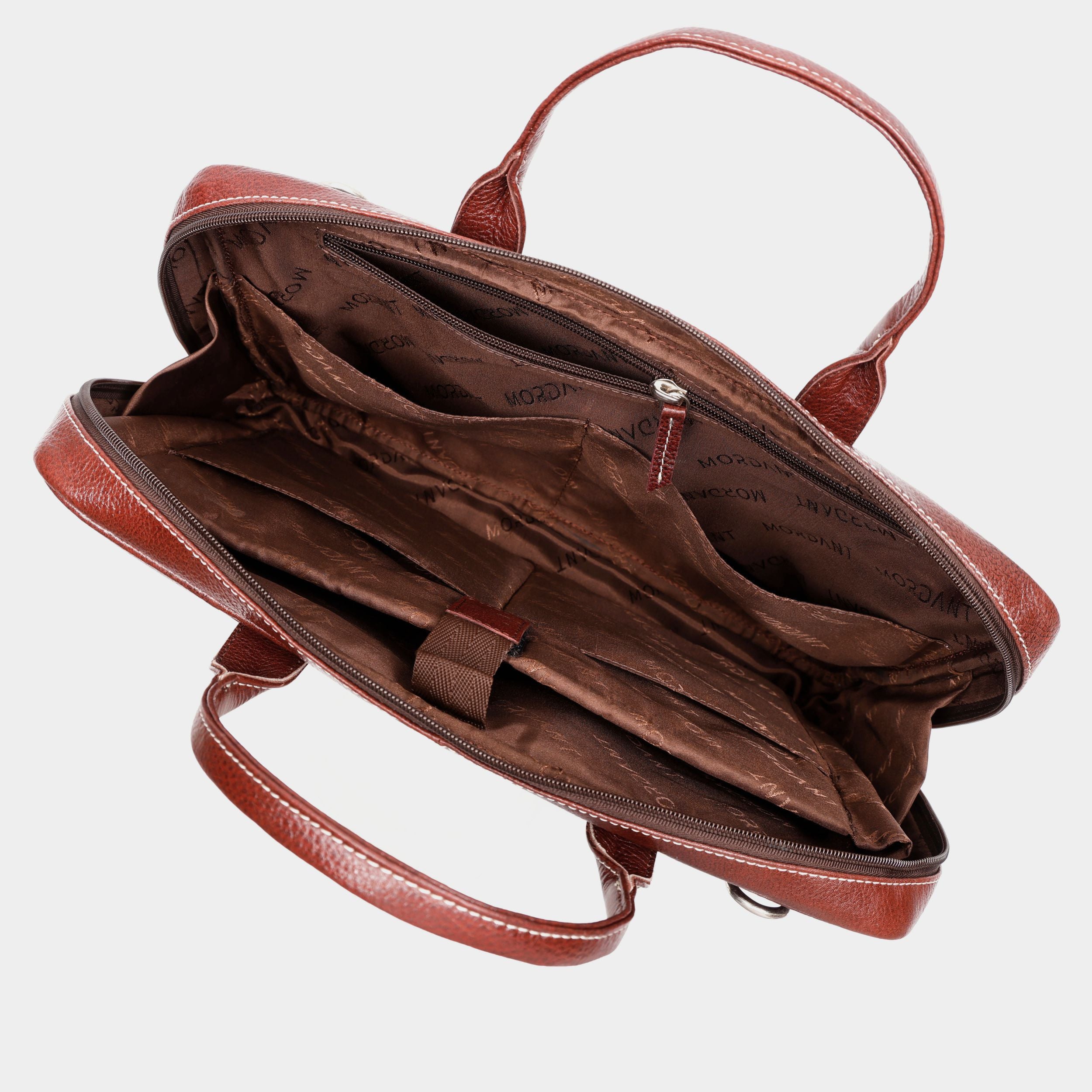Mordant Brown Genuine Leather Business Laptop Bag for Men & Women