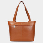 Premium Tan Office Genuine Leather Laptop Tote Bag for Women |  MORDANT