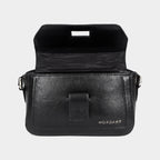 Mordant Black Genuine Leather Crossbody Bag | Luxury Women's Handbag