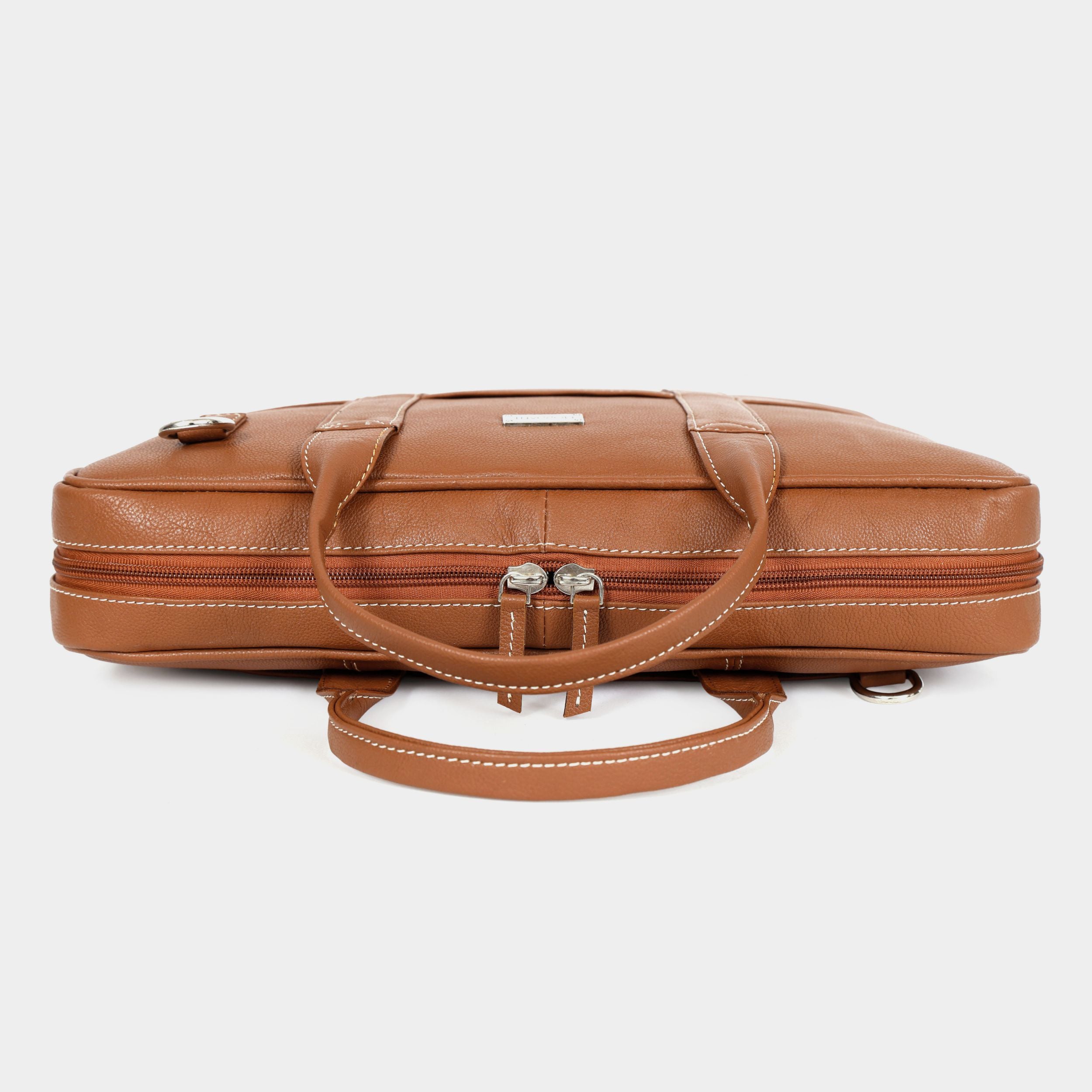 Mordant Tan Genuine Leather Business Laptop Bag for Men & Women