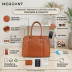 Mordant Tan Executive Genuine Leather Women's Satchel Handbag – Croc & Quilt Edition