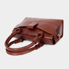 Women’s Brown Crocodile Embossed Leather Handbag | MORDANT