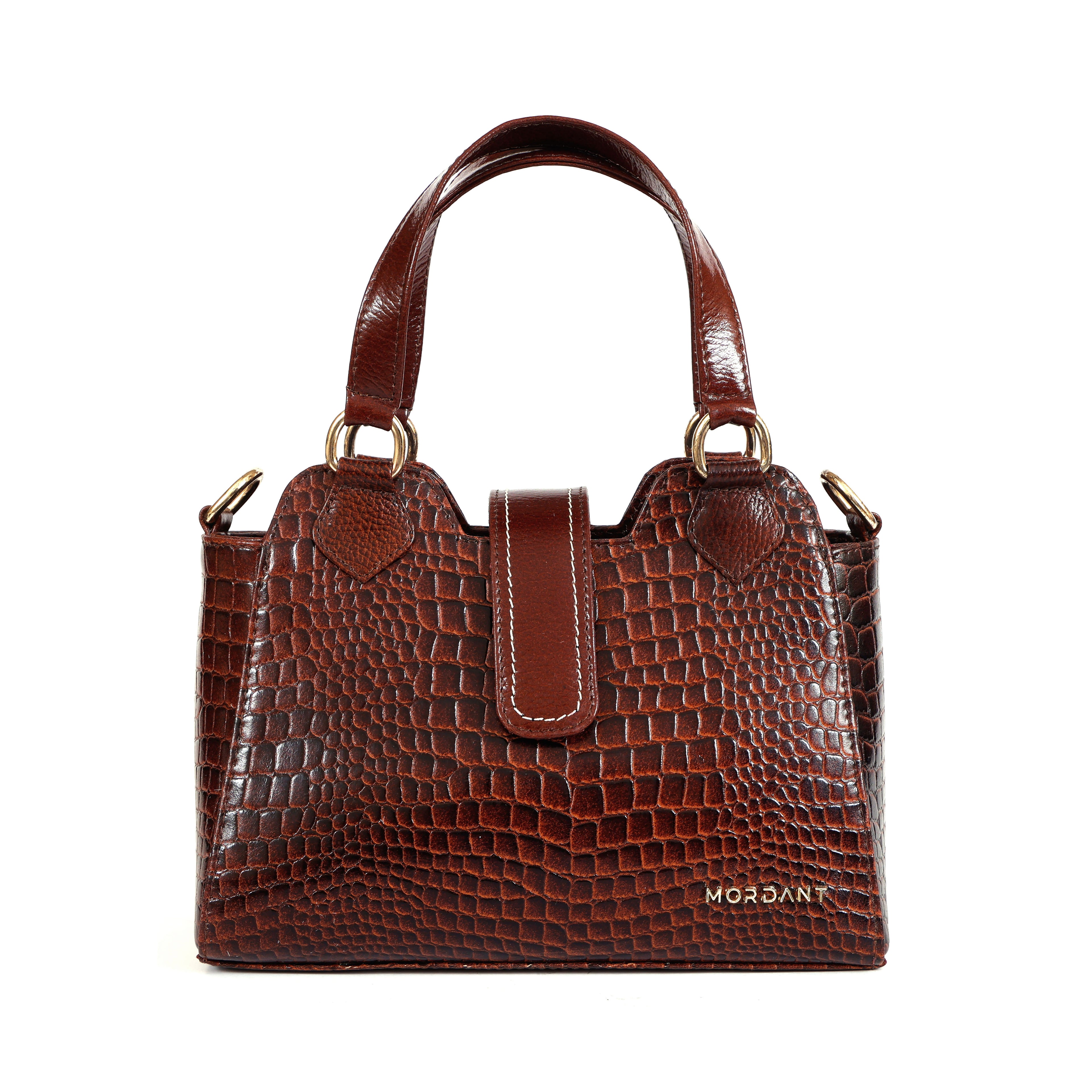 Women’s Genuine Croco Textured Leather Handbag