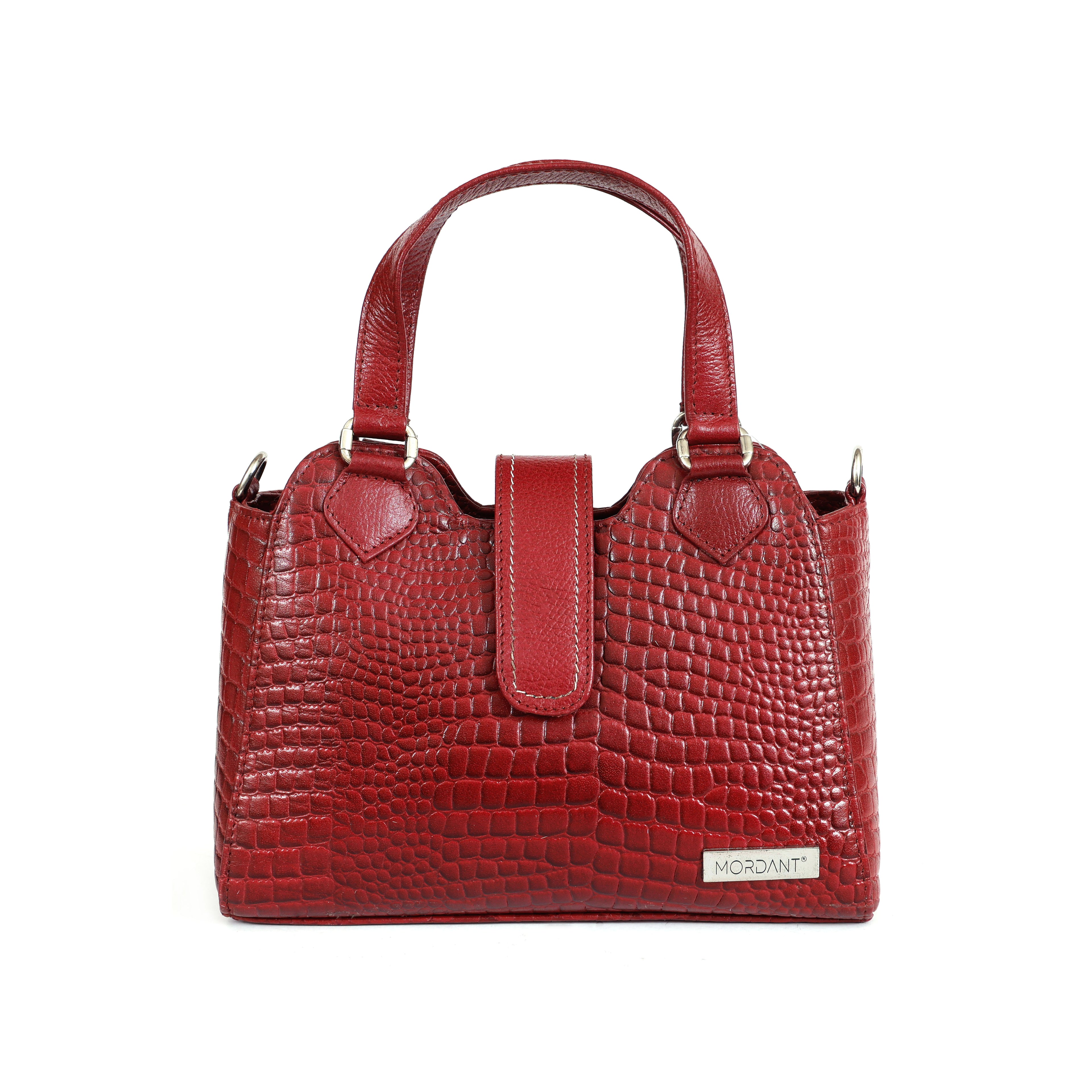 Women’s Genuine Croco Textured Leather Handbag