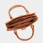 Women’s Tan Crocodile Embossed Leather Handbag | MORDANT