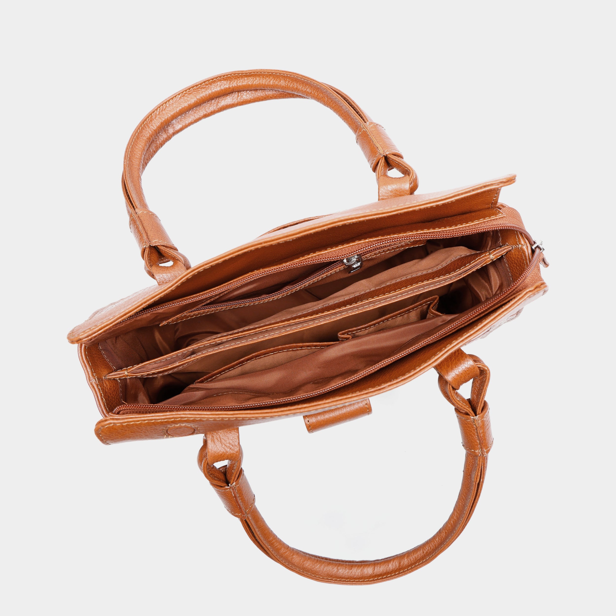 Women’s Tan Crocodile Embossed Leather Handbag | MORDANT
