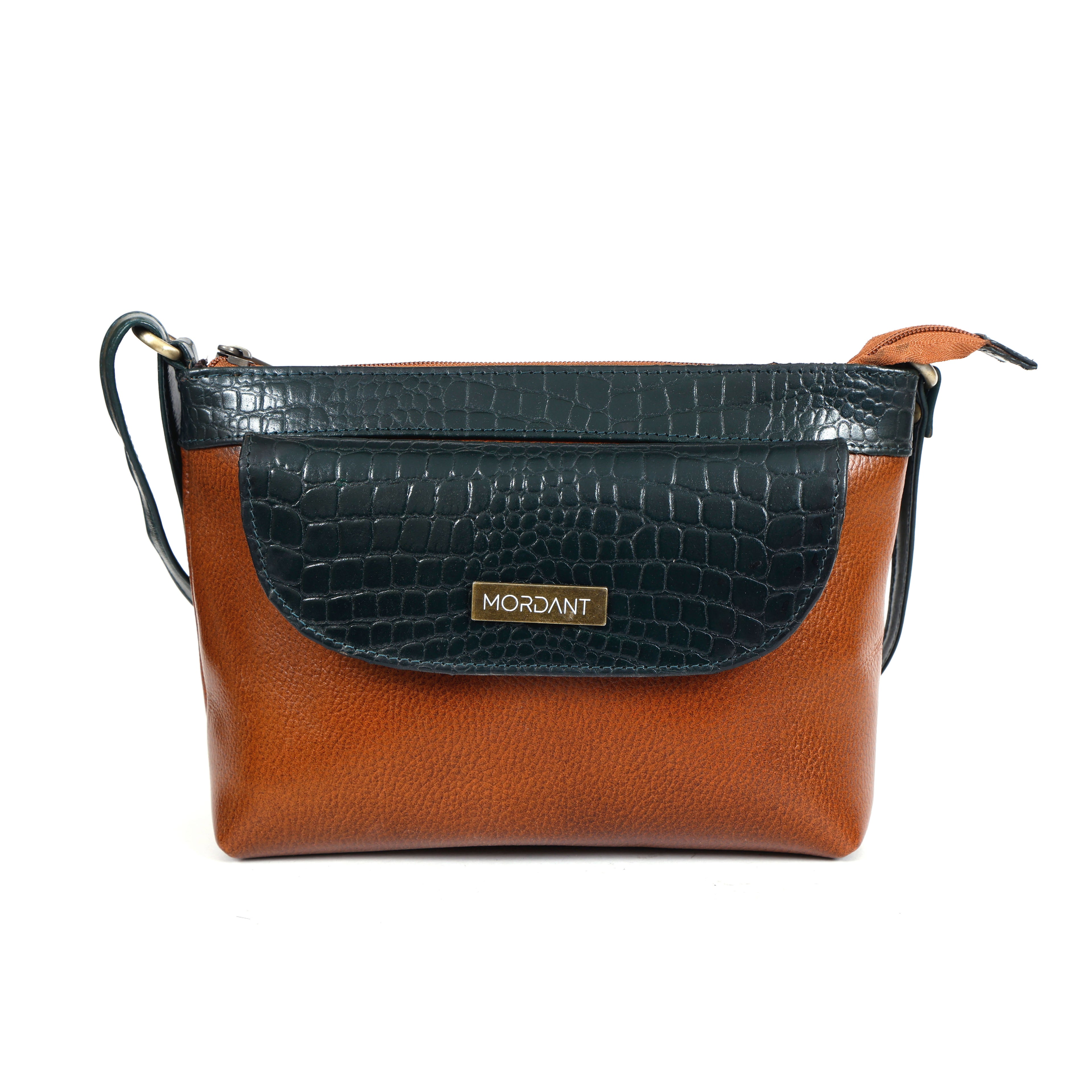 Women’s Croco Textured Leather Crossbody Bag