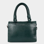 Women’s Green Crocodile Embossed Leather Handbag | MORDANT