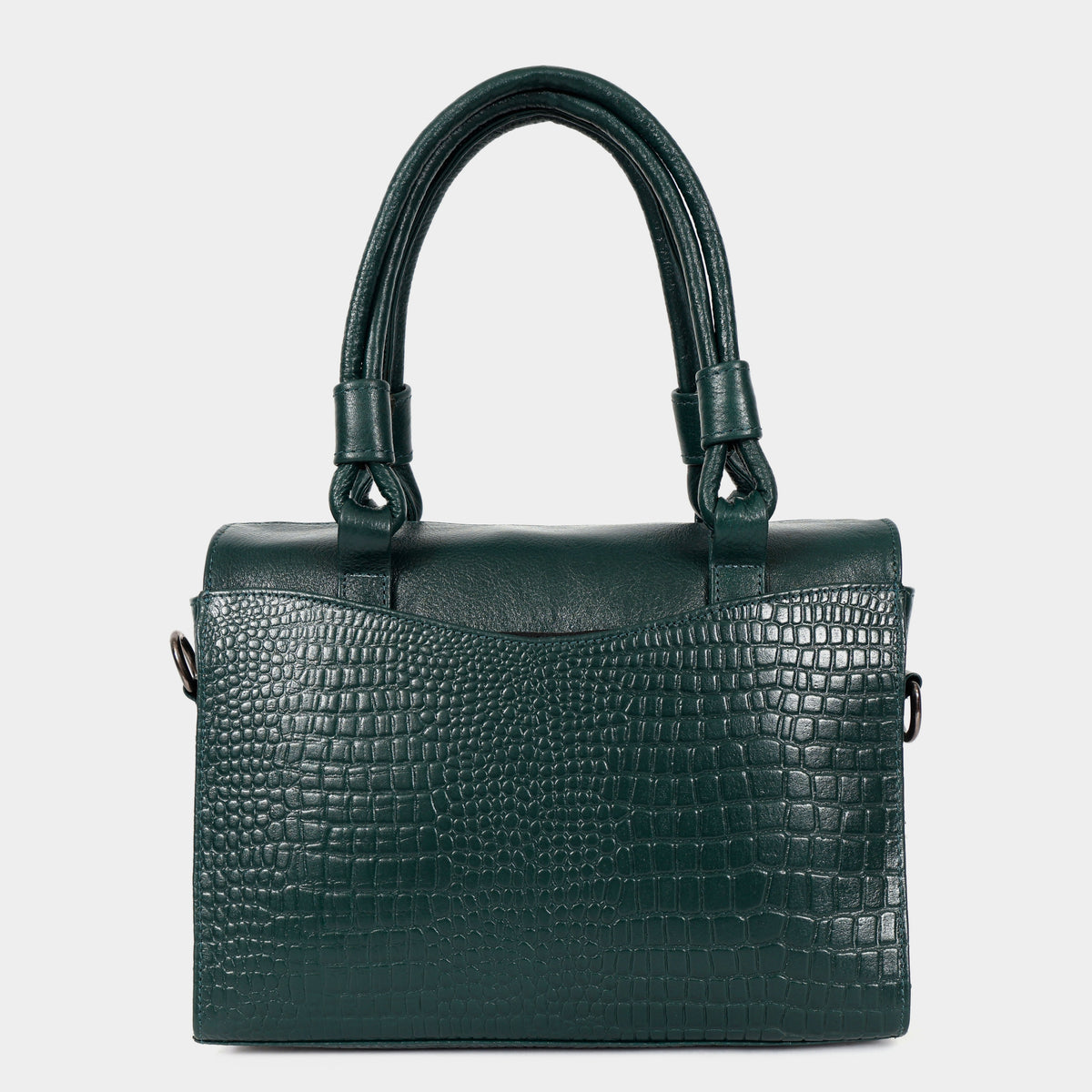 Women’s Green Crocodile Embossed Leather Handbag | MORDANT