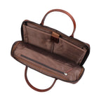 Brown Crocodile-Patterned Leather Laptop Bag