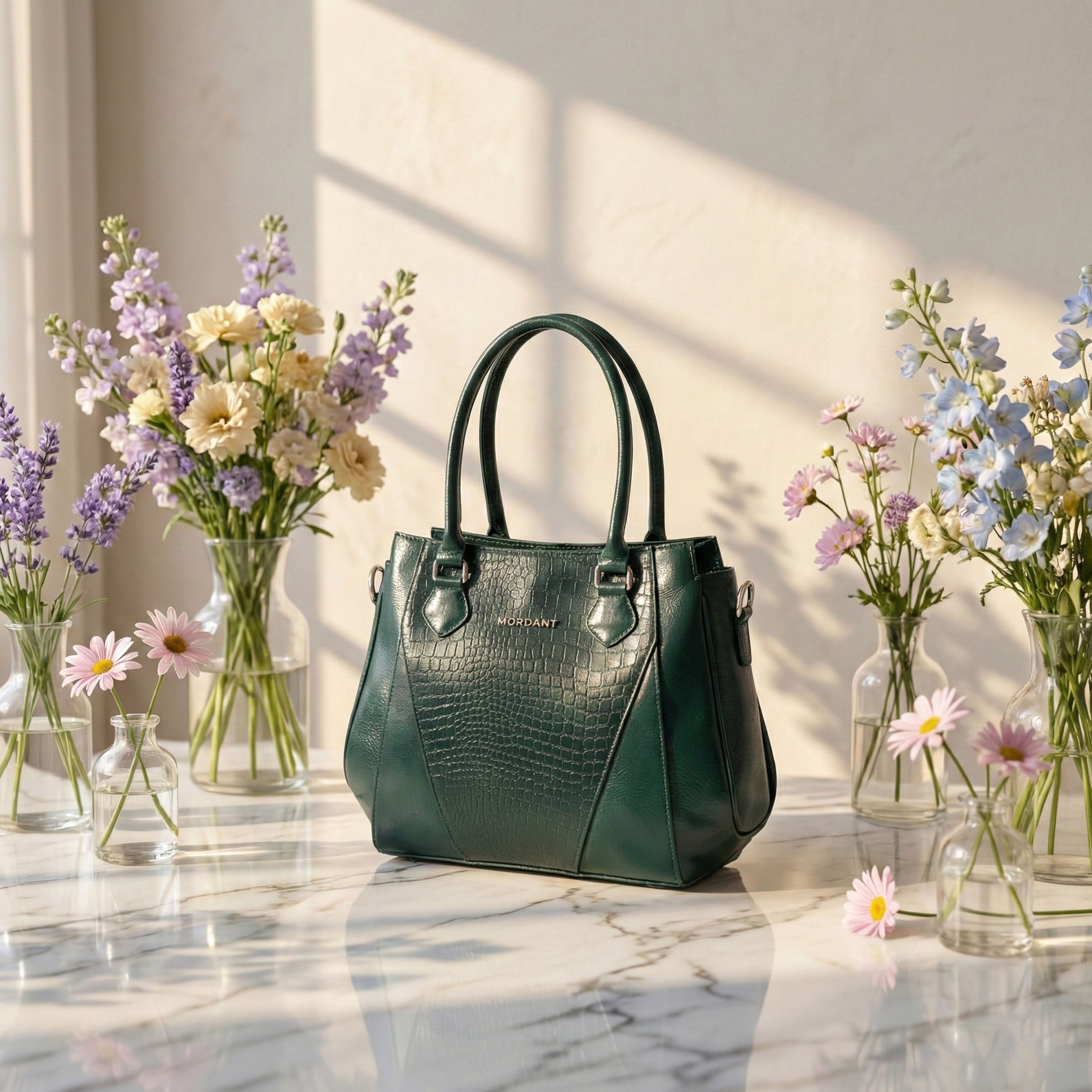 Women’s Genuine Crocodile-Embossed Handbag