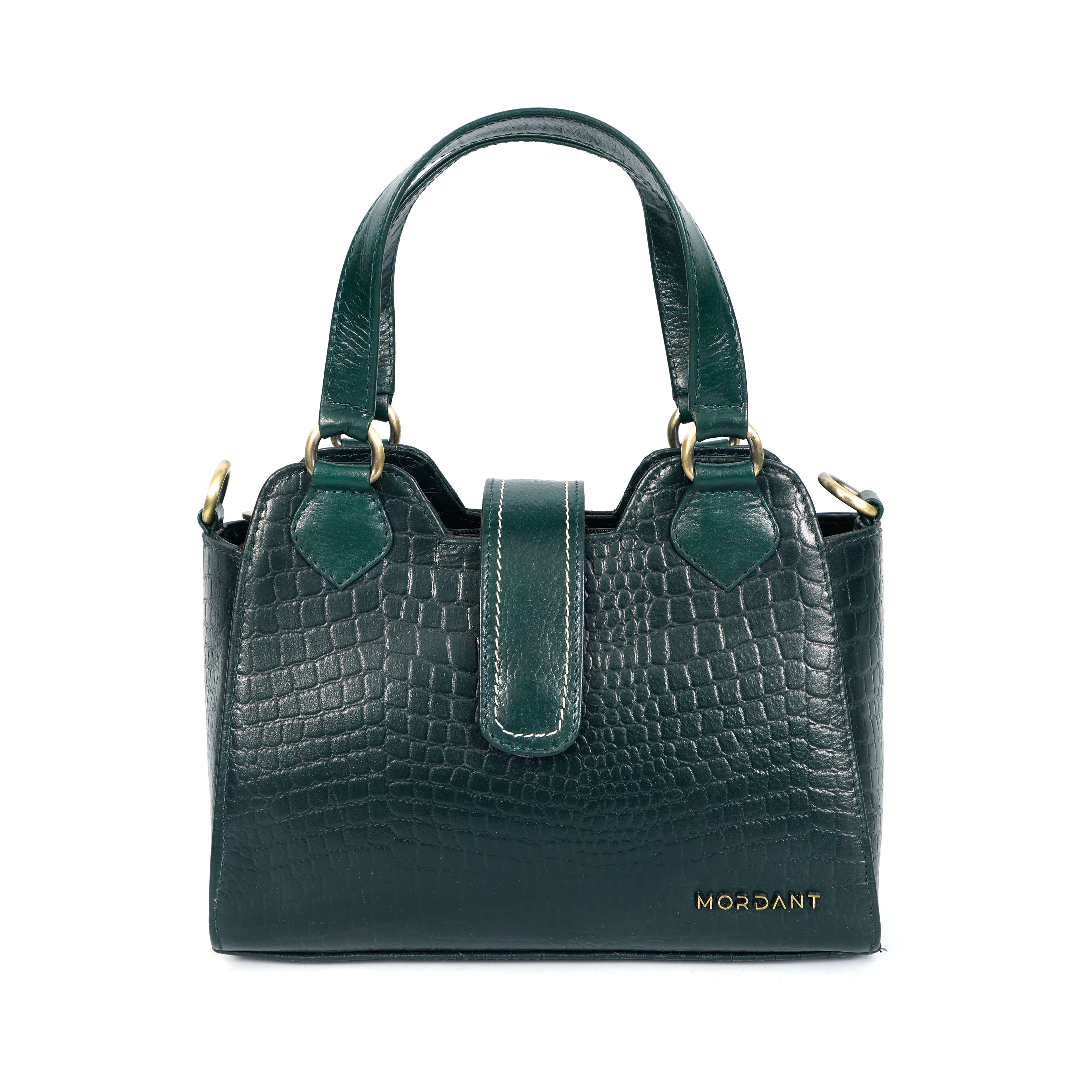 Women’s Genuine Croco Textured Leather Handbag