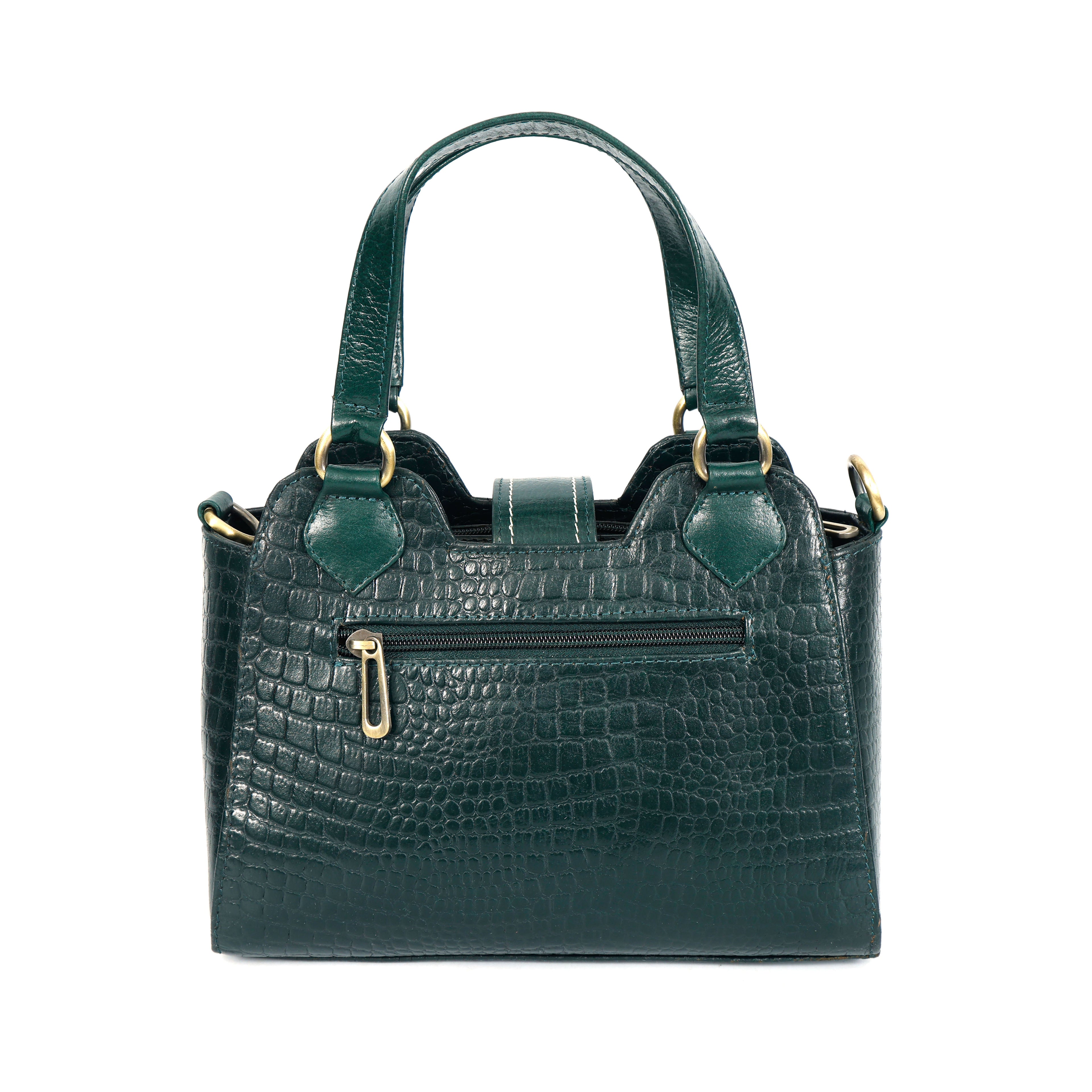 Women’s Genuine Croco Textured Leather Handbag