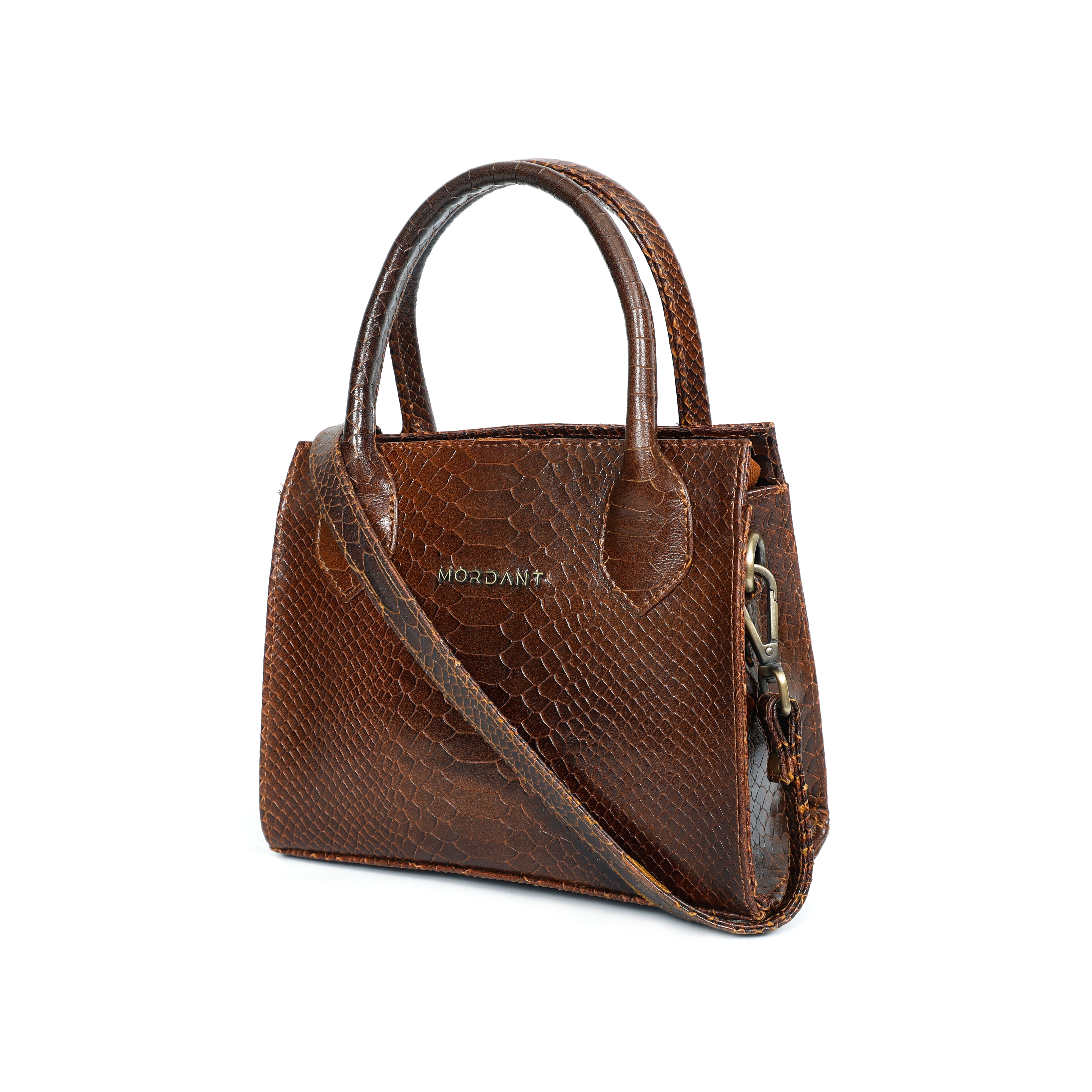 Croco Textured Leather Sling Bag